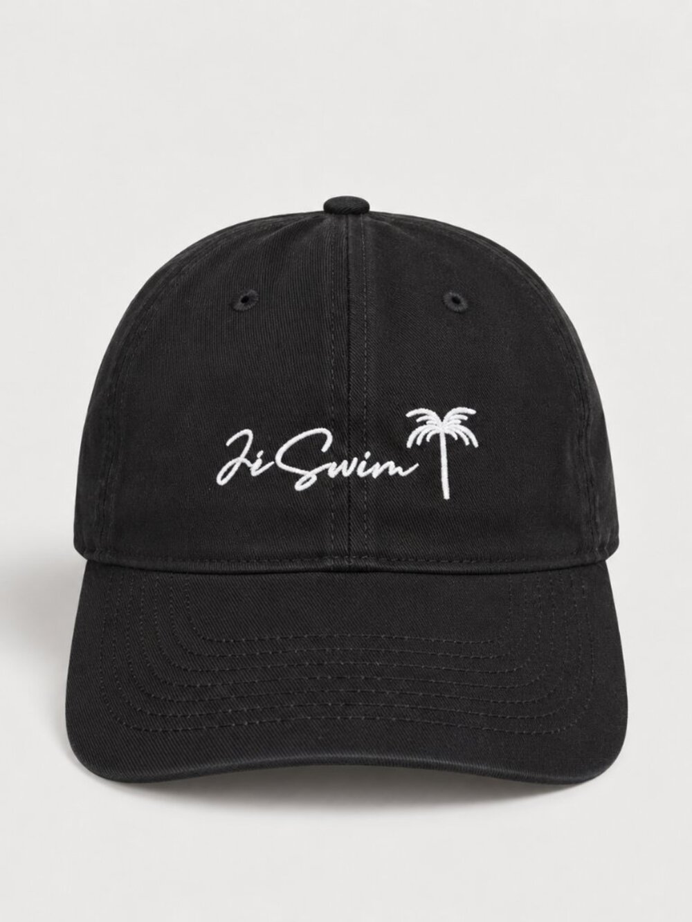 JE Swim Palm Tree Black Hat
